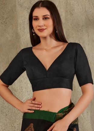 Black Color Art Silk Saree Blouse 