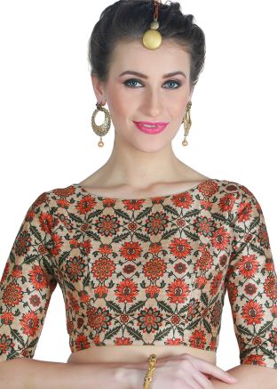 Multi Color Art Silk Saree Blouse 