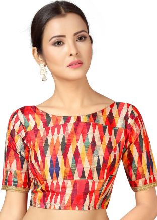Multi Color Art Silk Saree Blouse 