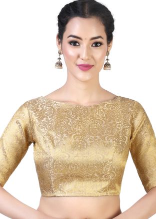 Gold Color Art Silk Saree Blouse 