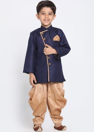 Sherwani for Kids - Buy Navy Blue Kids Sherwani for Boys With Dhoti Pant