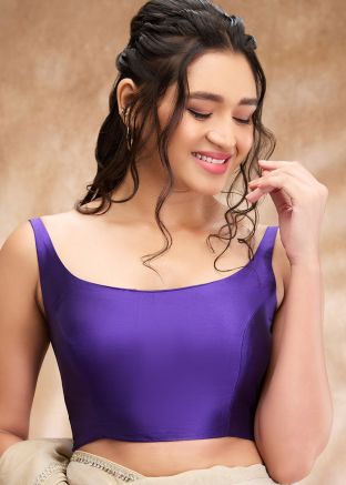 Purple Color Art Silk Saree Blouse 