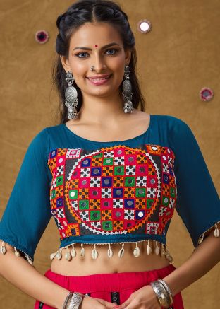 Blue Color Rayon Navratri Blouse 
