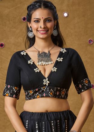 Black Color Rayon Navratri Blouse 
