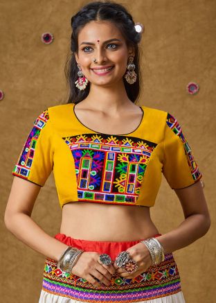 Yellow Color Rayon Navratri Blouse 