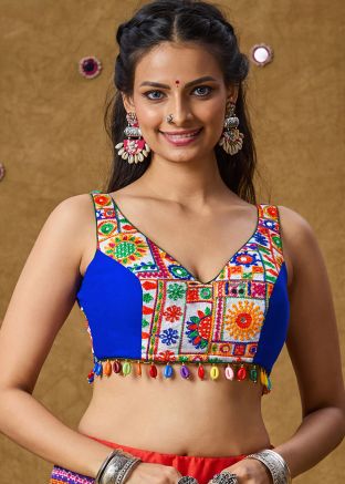 Blue Color Rayon Navratri Blouse 