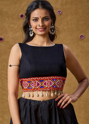 Black Color Rayon Navratri Blouse 