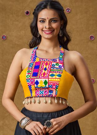 Yellow Color Rayon Navratri Blouse 