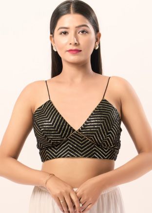 Black Color Art Silk Saree Blouse 