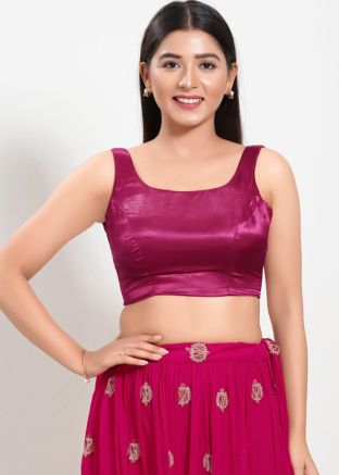 Magenta Color Silk Saree Blouse 