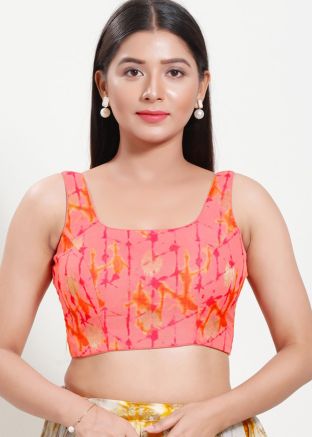 Pink Color Brocade Saree Blouse 