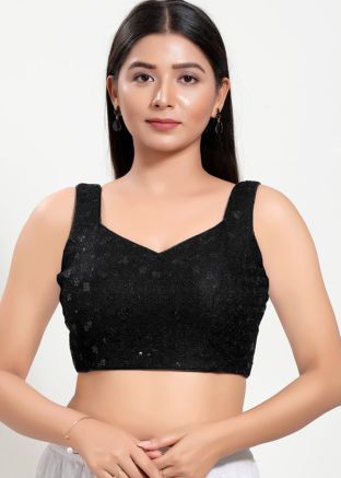 Black Color Net Saree Blouse 