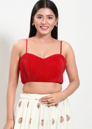Red Color Satin Saree Blouse 