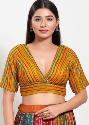 Yellow Color Georgette Saree Blouse 