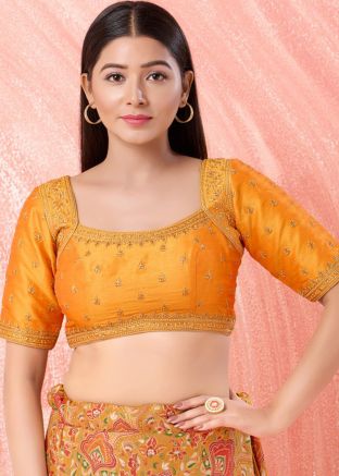 Yellow Color Art Silk Saree Blouse 