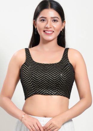 Black Color Silk Saree Blouse 