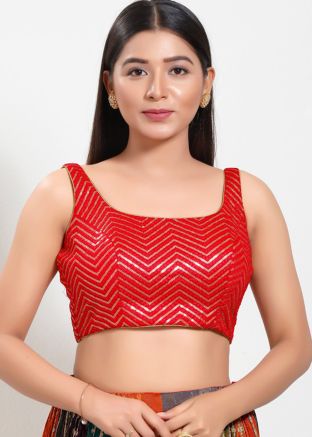 Red Color Silk Saree Blouse 