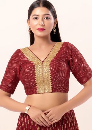 Maroon Color Art Silk Saree Blouse 