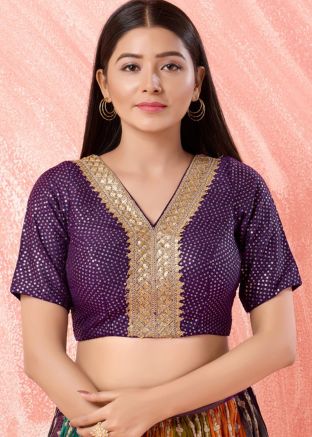 Purple Color Art Silk Saree Blouse 