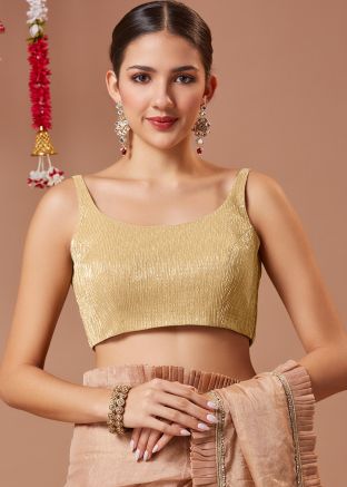 Golden Embroidered Tissue Blouse