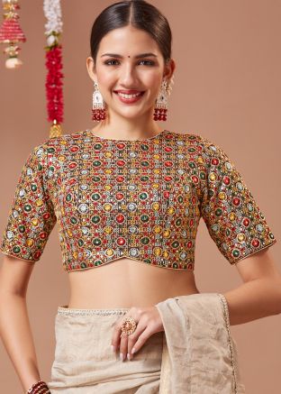 Multicolor Sequins Work Blouse In Georgette