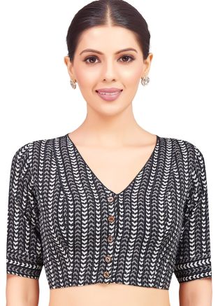 Black Color Cotton Saree Blouse 