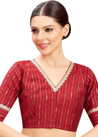 Maroon Color Art Silk Saree Blouse 