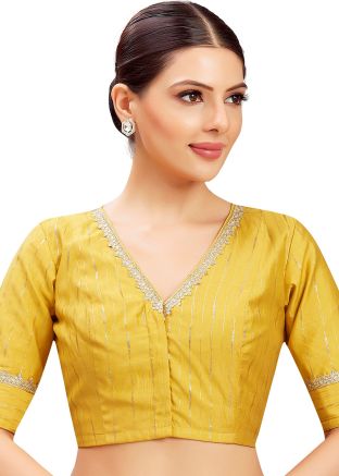 Yellow Color Art Silk Saree Blouse 
