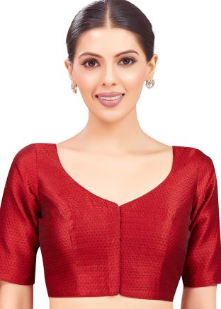 Maroon Color Brocade Saree Blouse 