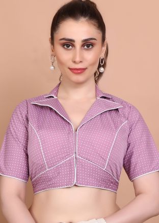 Pink Color Cotton Saree Blouse 