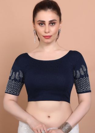 Blue Color Lycra Saree Blouse 