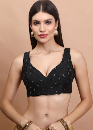 Black Color Silk Saree Blouse 