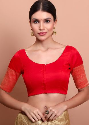Red Color Silk Saree Blouse 