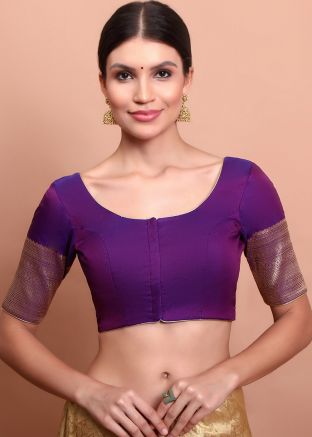 Purple Color Silk Saree Blouse 