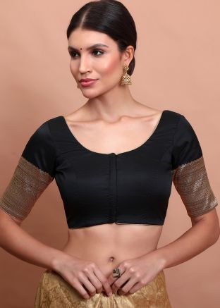 Black Color Silk Saree Blouse 