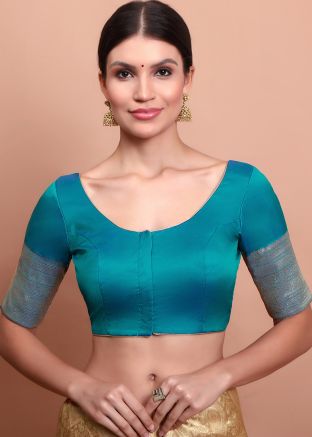 Blue Color Silk Saree Blouse 