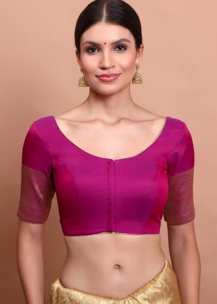 Magenta Color Silk Saree Blouse 