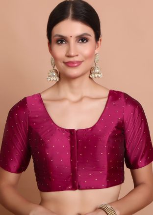 Wine Color Silk Saree Blouse 