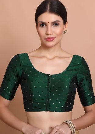 Green Color Silk Saree Blouse 