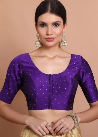 Purple Color Silk Saree Blouse 
