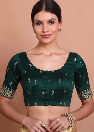 Green Color Silk Saree Blouse 