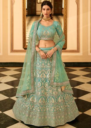 Blue Gota Work Embroidered Lehenga Choli