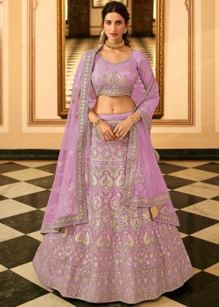 Purple Gota Embroidered Organza Lehenga Choli