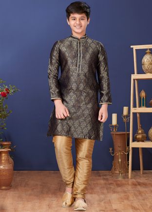 Brown Kids Readymade Kurta Pajama