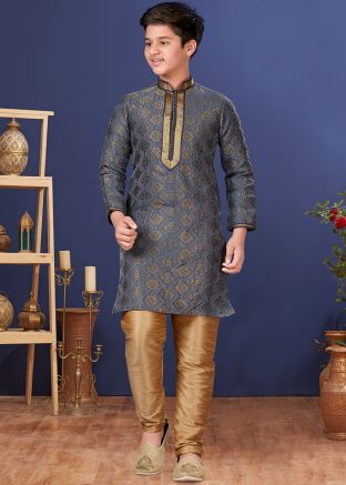 Readymade Kids Grey Kurta Pajama