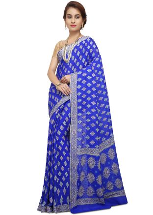 Blue Woven Pure Silk Saree
