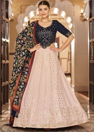 Pink Sequinned Bridesmaid Lehenga Choli 