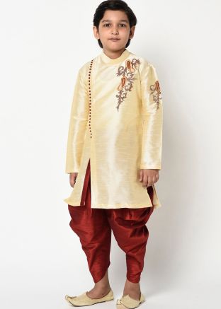 Readymade Yellow Kids Kurta With Dhoti