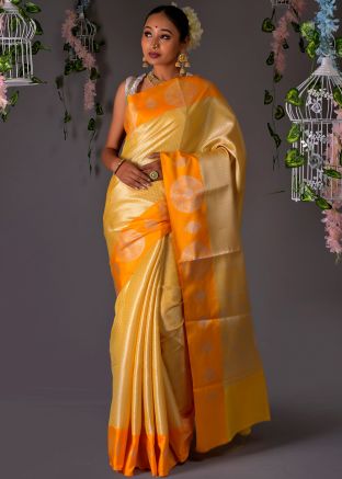 Yellow Zari Woven Kanjivaram Silk Saree