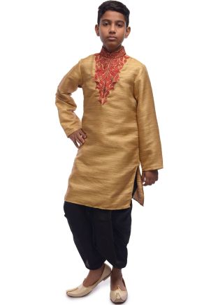 Golden Readymade Kids Dhoti Kurta Set